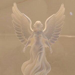 Home white angel sculpture||flowing gown design with spread wings