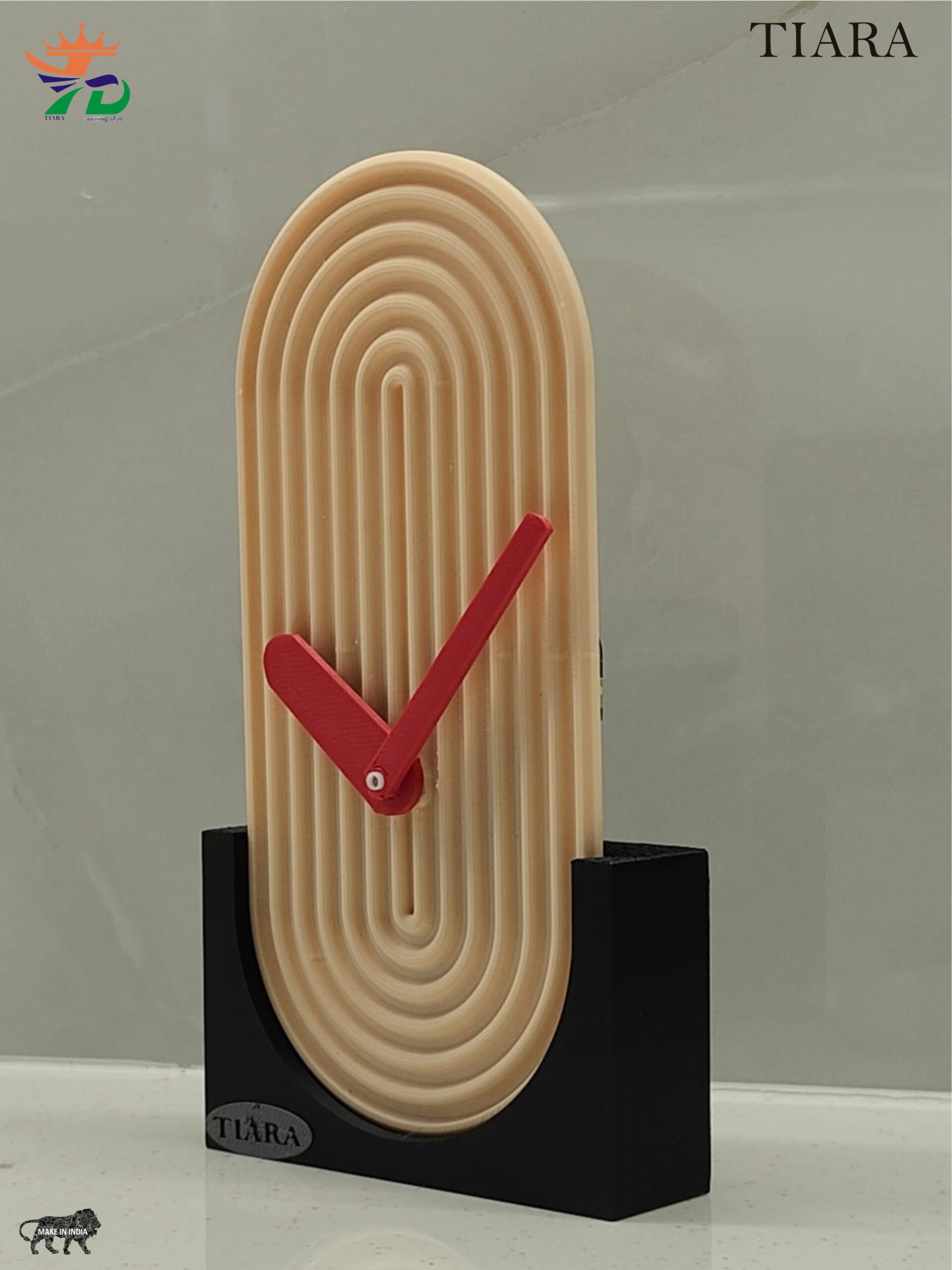 minimalist desk clock || ribbed mid century table clock minimalist desk clock || ribbed mid century table clock