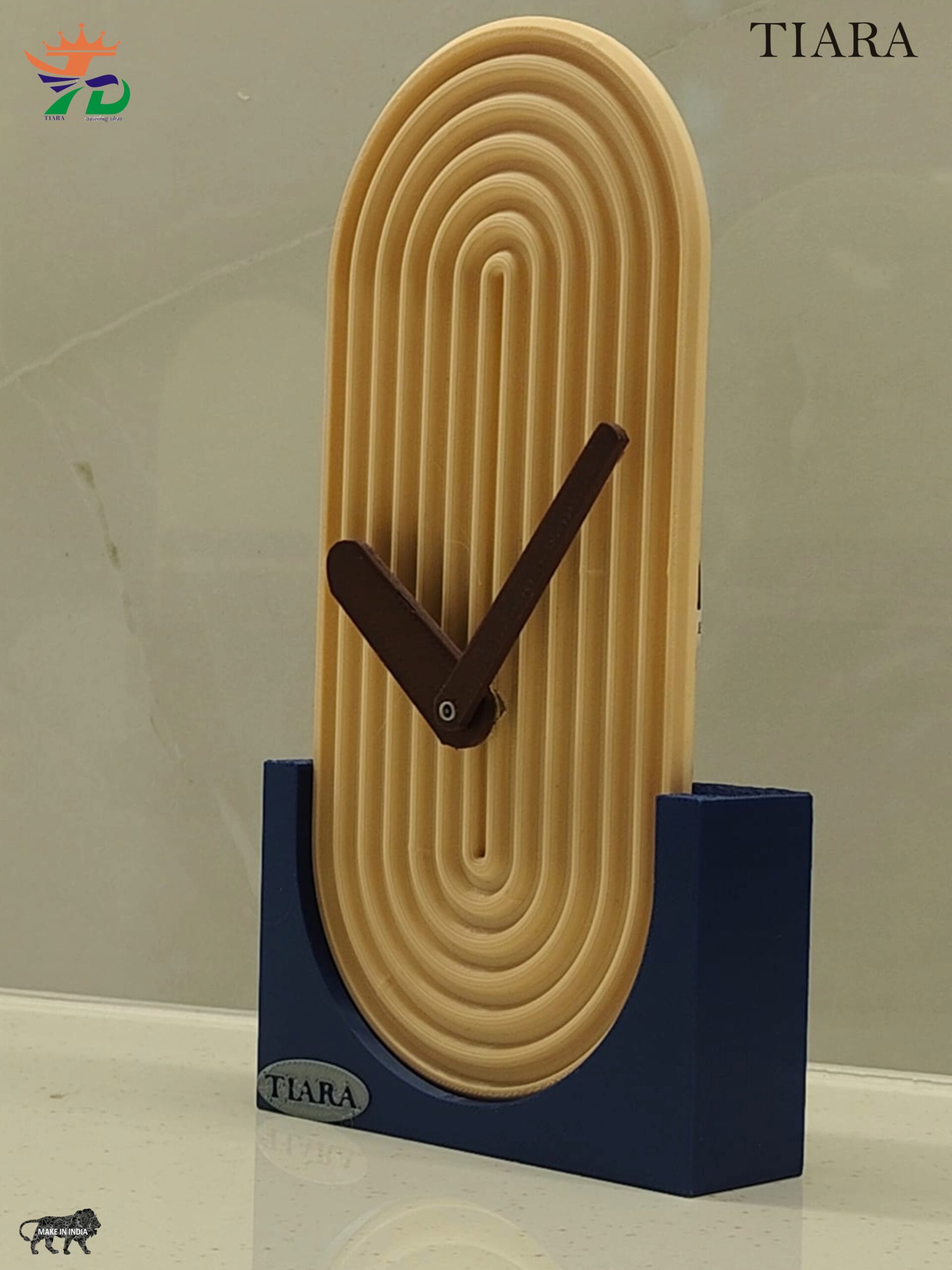 minimalist desk clock || ribbed mid century table clock minimalist desk clock || ribbed mid century table clock