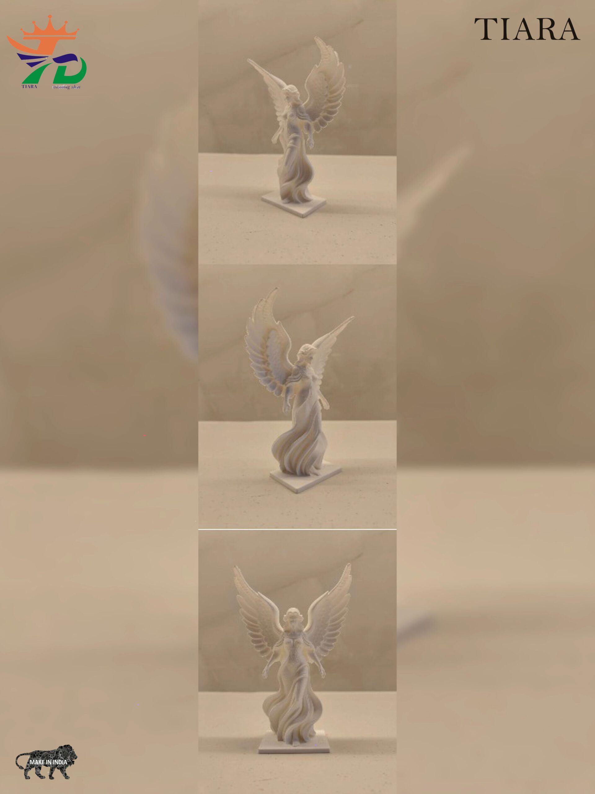 white angel sculpture||flowing gown design with spread wings white angel sculpture||flowing gown design with spread wings