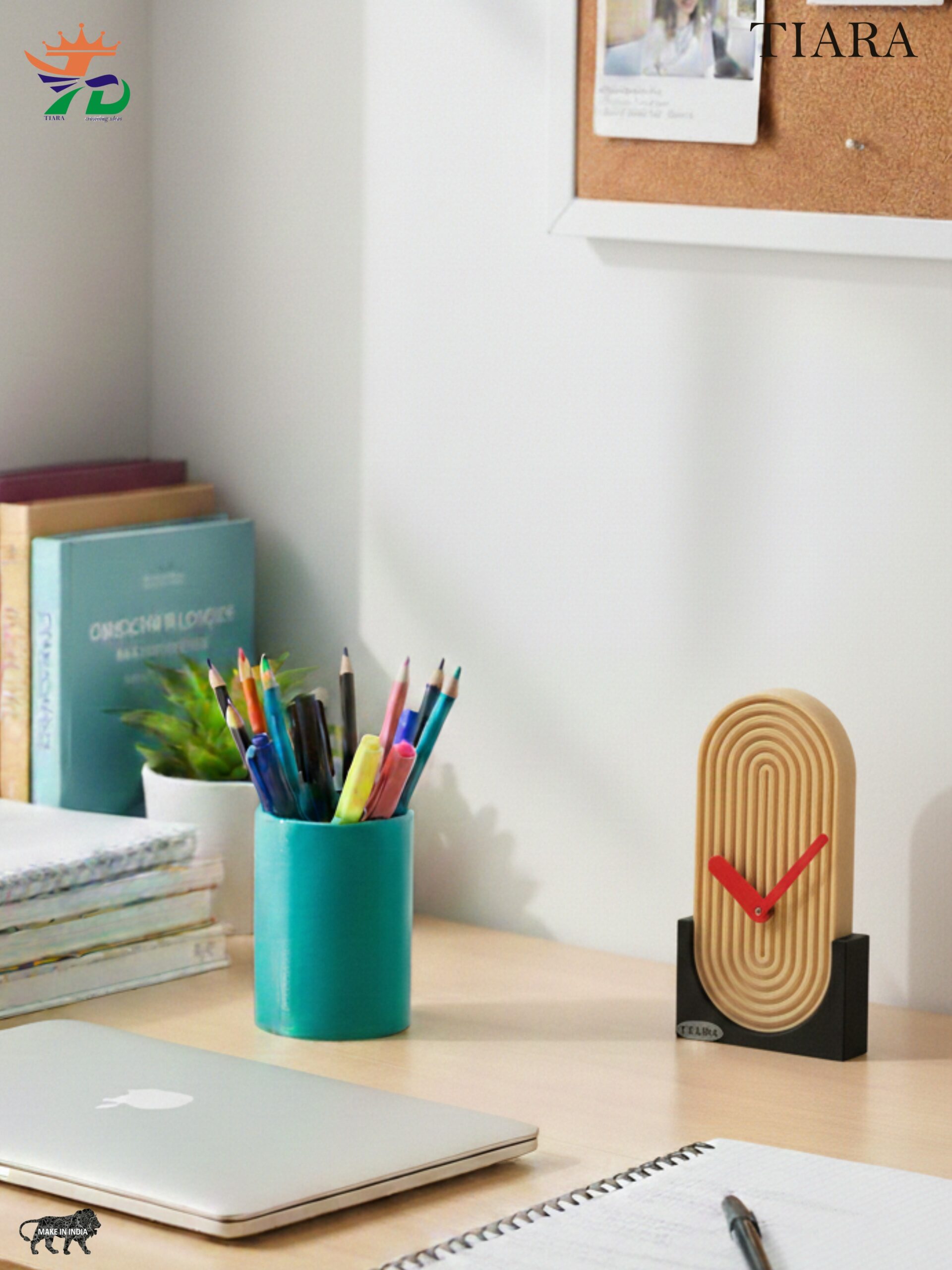 minimalist desk clock || ribbed mid century table clock minimalist desk clock || ribbed mid century table clock