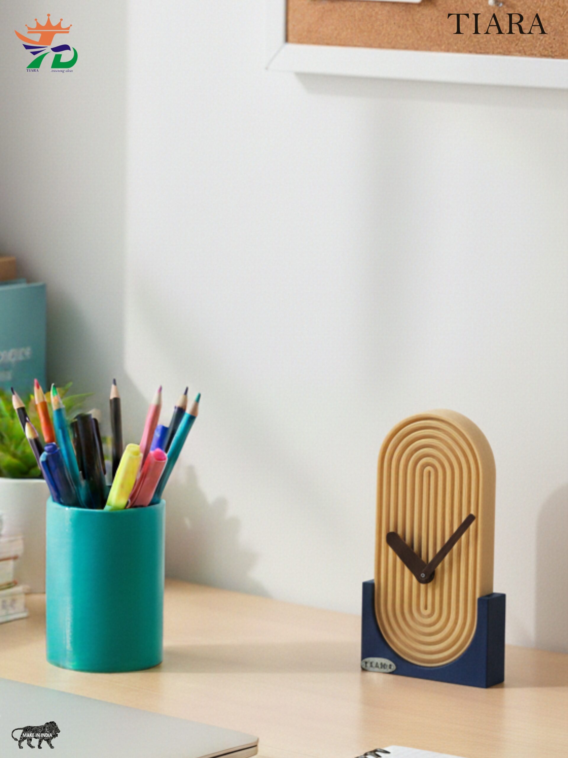 minimalist desk clock || ribbed mid century table clock minimalist desk clock || ribbed mid century table clock
