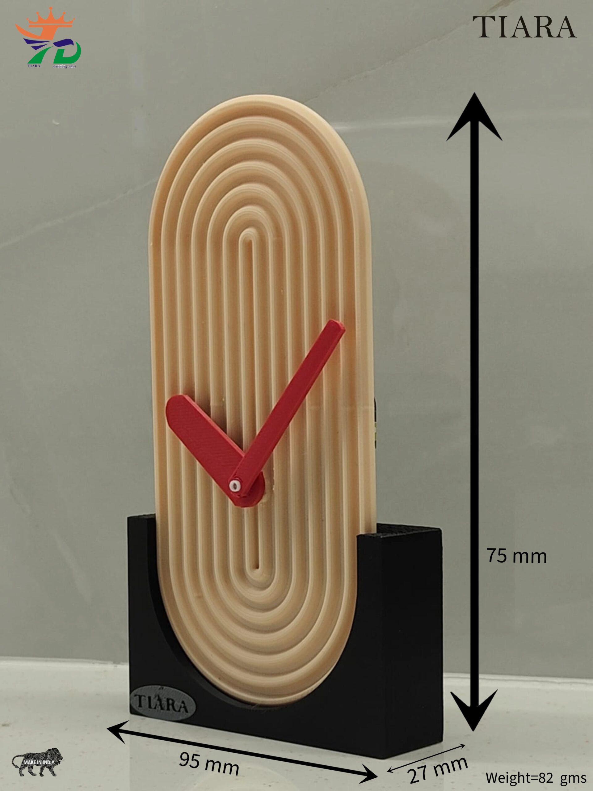 minimalist desk clock || ribbed mid century table clock minimalist desk clock || ribbed mid century table clock