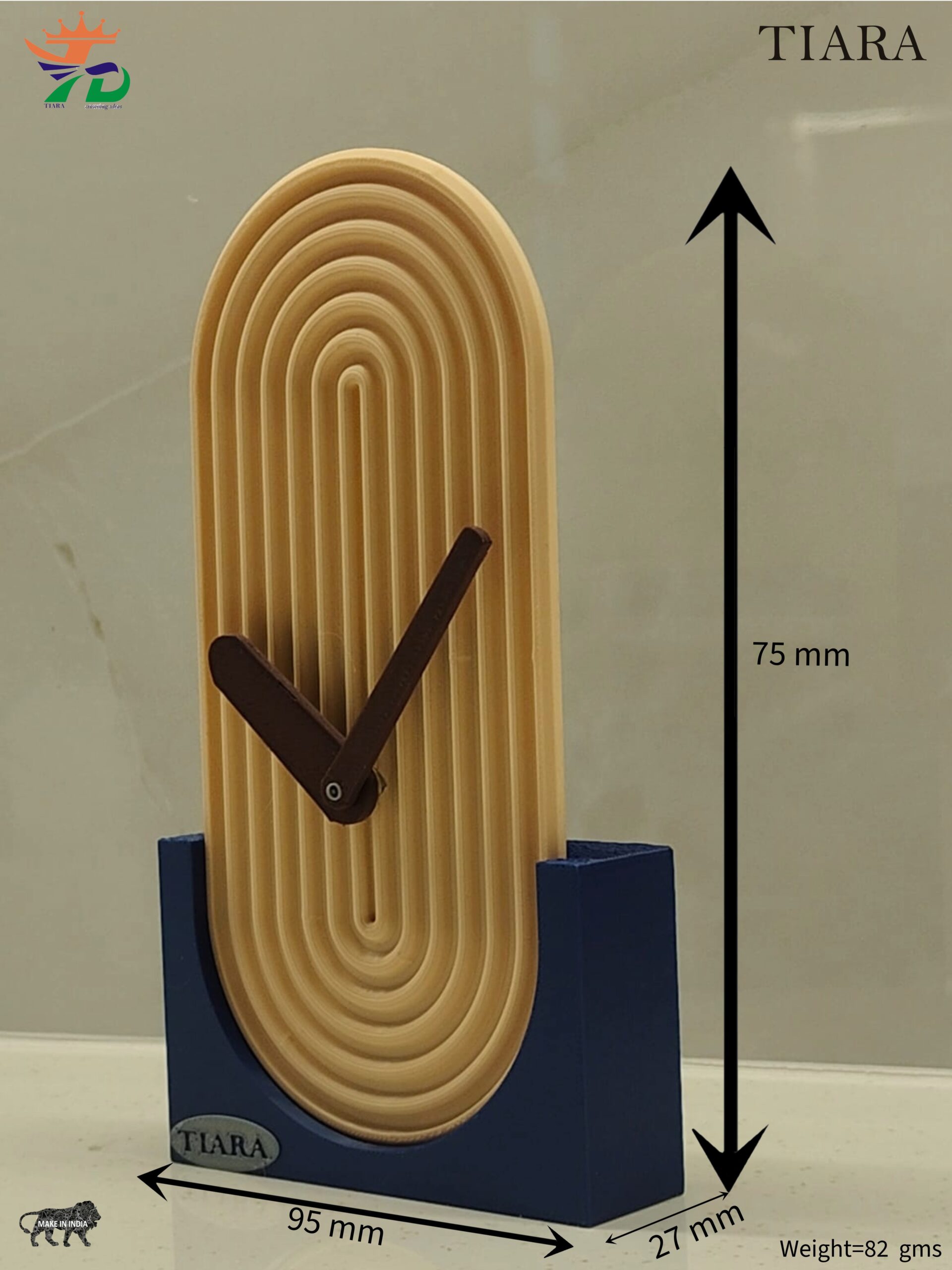 minimalist desk clock || ribbed mid century table clock minimalist desk clock || ribbed mid century table clock