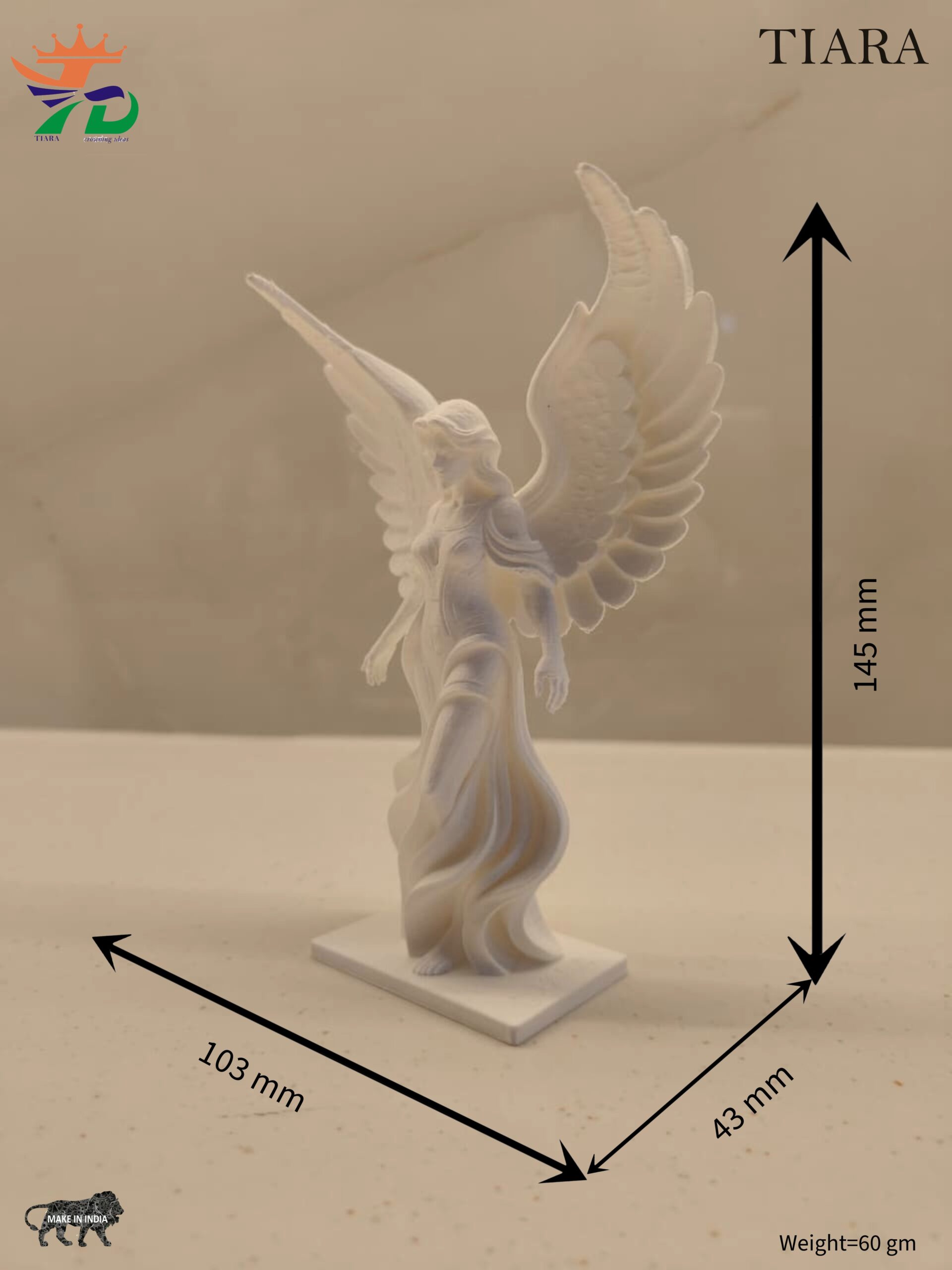 white angel sculpture||flowing gown design with spread wings white angel sculpture||flowing gown design with spread wings